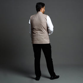 Buy Running Stitch Cotton Nehru Jacket Online at iTokri.com