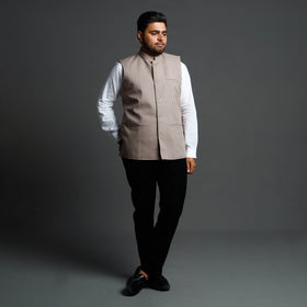 Buy Running Stitch Cotton Nehru Jacket Online at iTokri.com