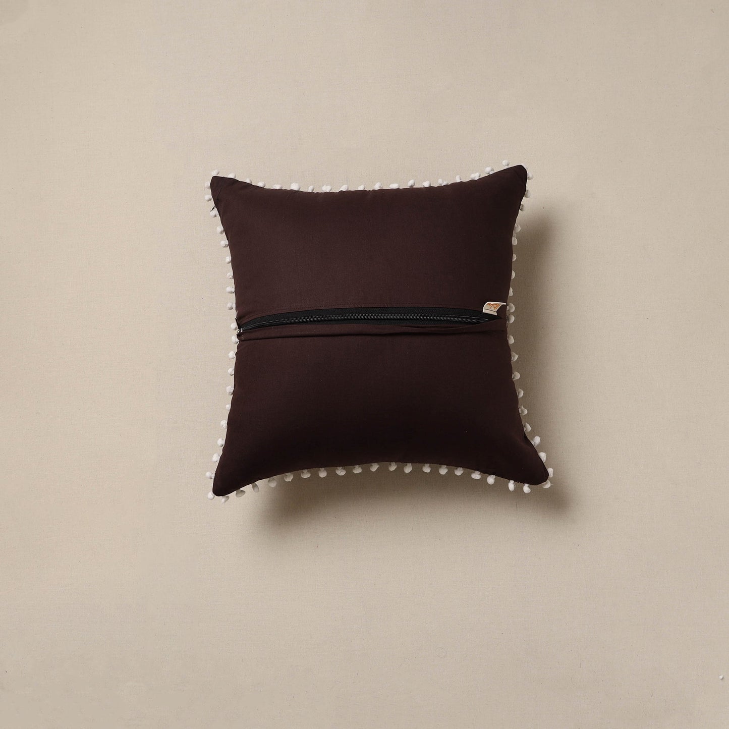 Running stitch plain cushion cover 58 - handcrafted
