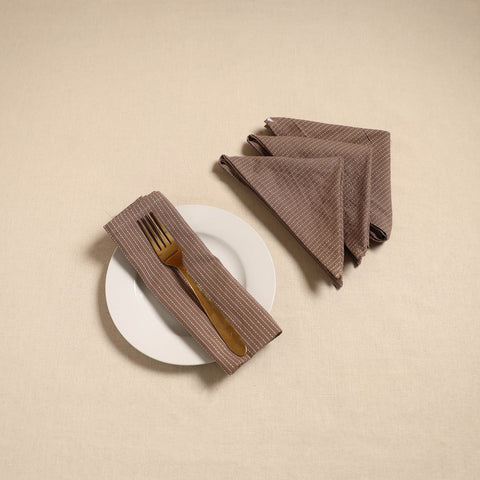 Running stitch table napkin (set of 4) 04 - handcrafted