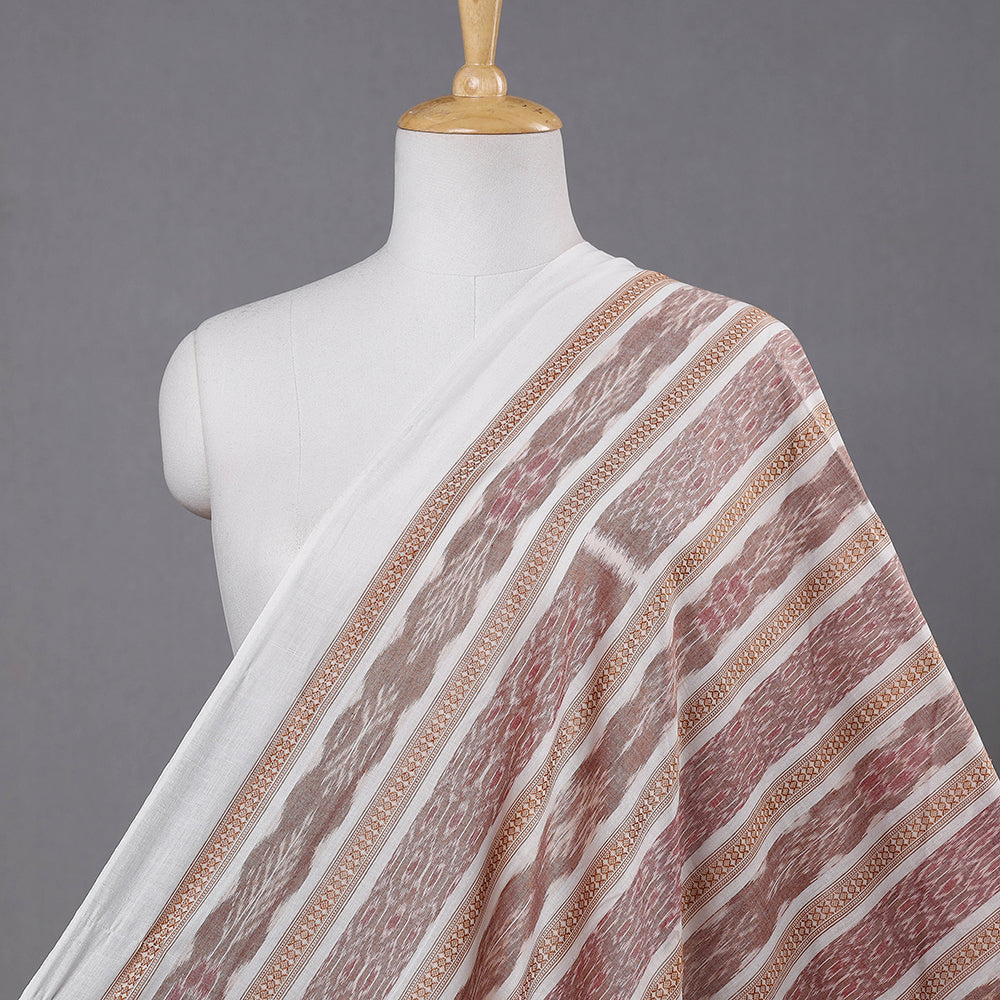 Brown - Sambalpuri Ikat Weave Handloom Cotton Fabric.