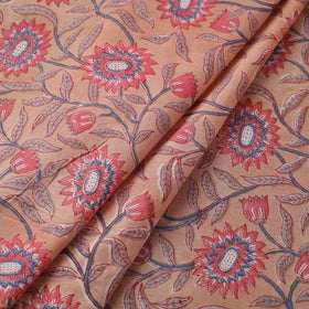  Brown Sanganeri Block Print Cotton Fabric