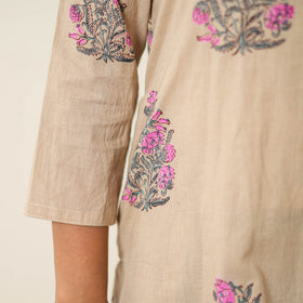 Buy Sanganeri Block Printed Cotton Kurta with Palazzo & Dupatta Set 01 Online at iTokri.com