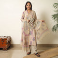 Buy Sanganeri Block Printed Cotton Kurta with Palazzo & Dupatta Set 01 Online at iTokri.com