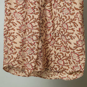 Brown - sanganeri block printed cotton men half sleeve