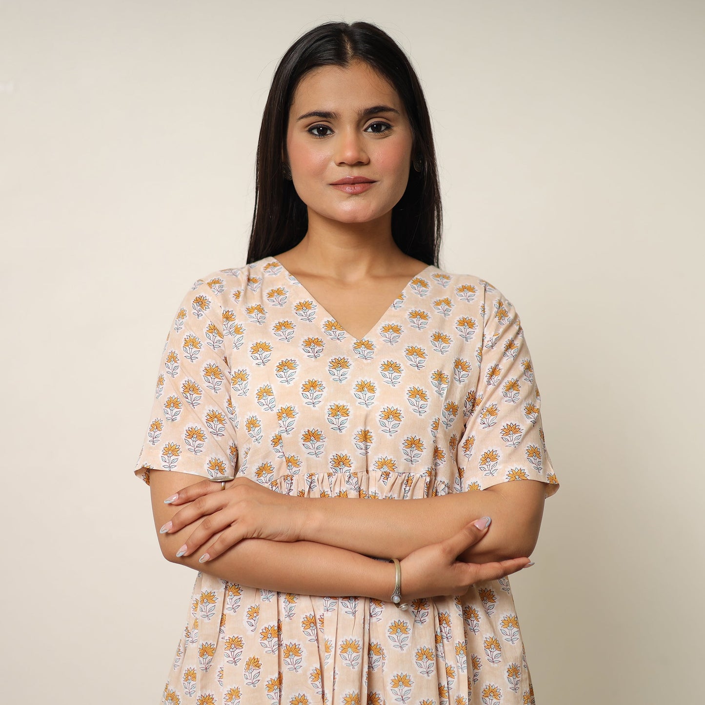 Brown - sanganeri block printed cotton co-ord set 20