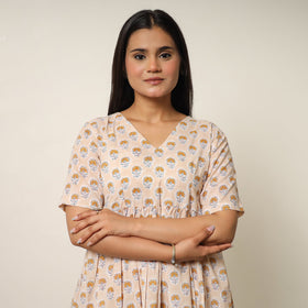 Brown - sanganeri block printed cotton co-ord set 20