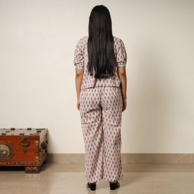 Brown - sanganeri block printed cotton co-ord set 26