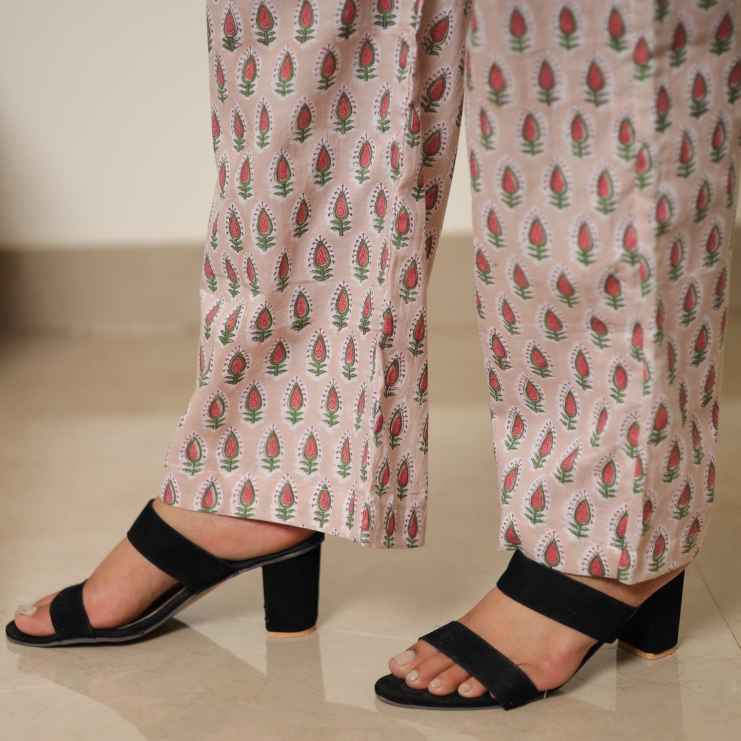 Brown - sanganeri block printed cotton co-ord set 26