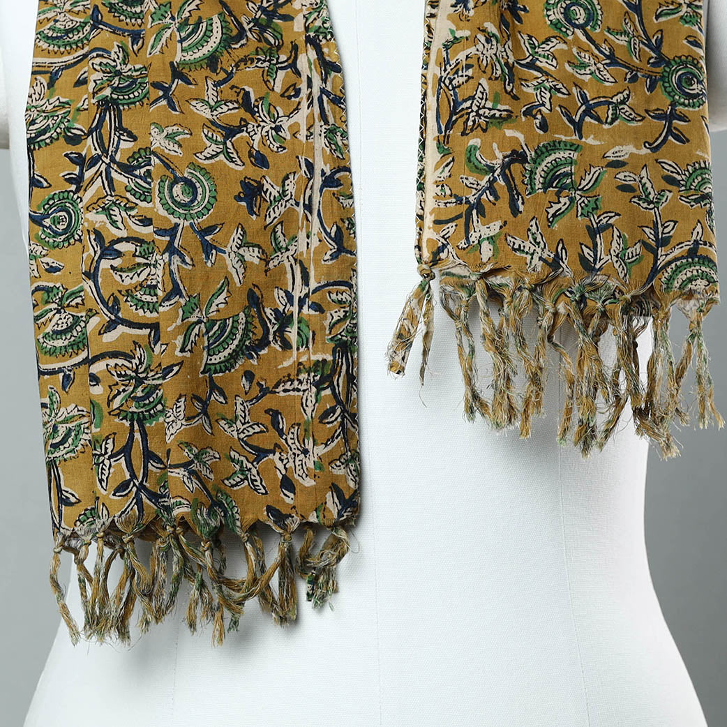 Buy Sanganeri Block Printed Cotton Stole with Tassels 83 Online at iTokri.com