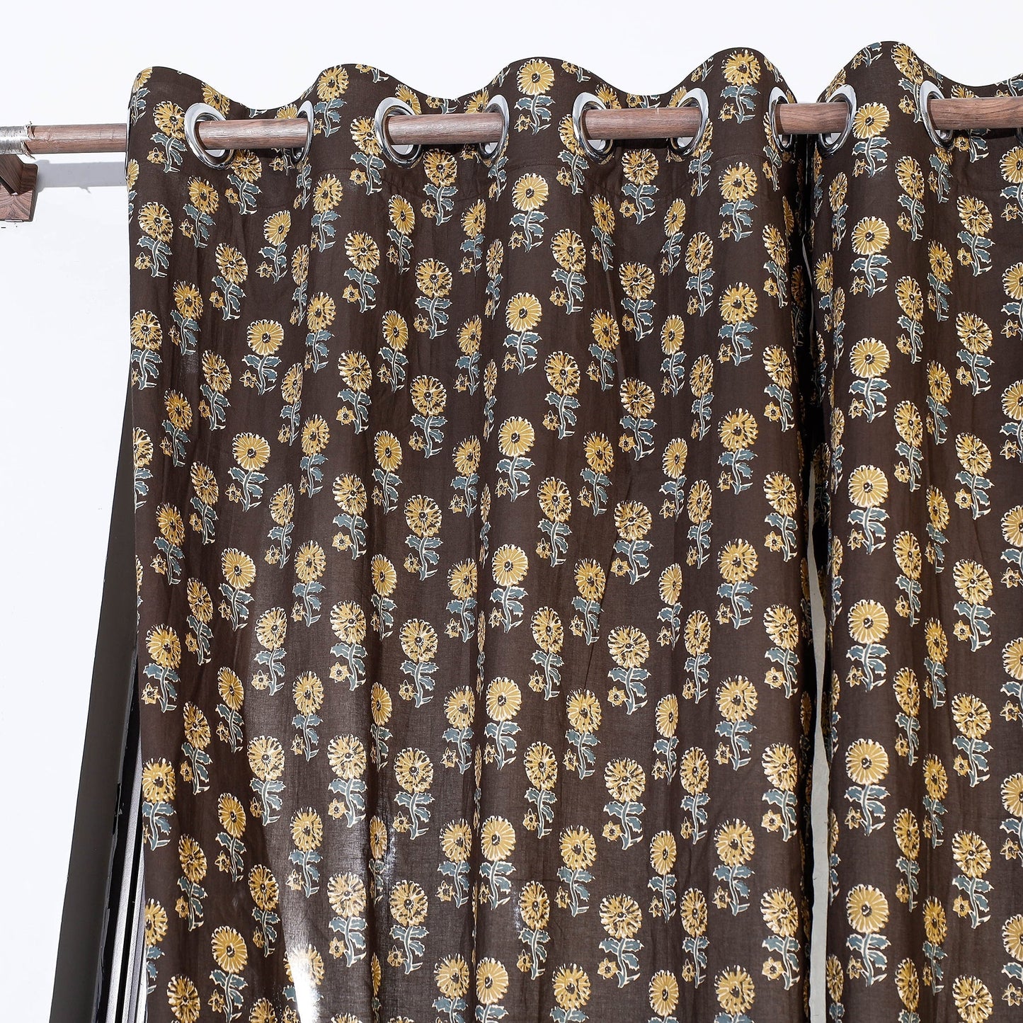 Buy Sanganeri Block Printed Cotton Window Curtain (5 x 3 Feet) (Single Piece) Online at iTopkri