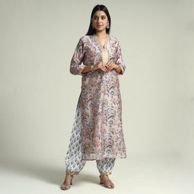 Sanganeri Kurta with Palazzo & Dupatta Set
