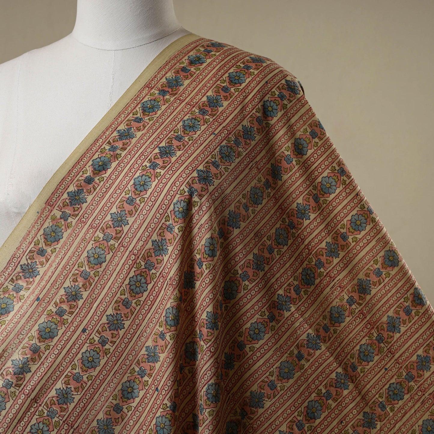 Brown - sanganeri cotton fabric 03 - handcrafted