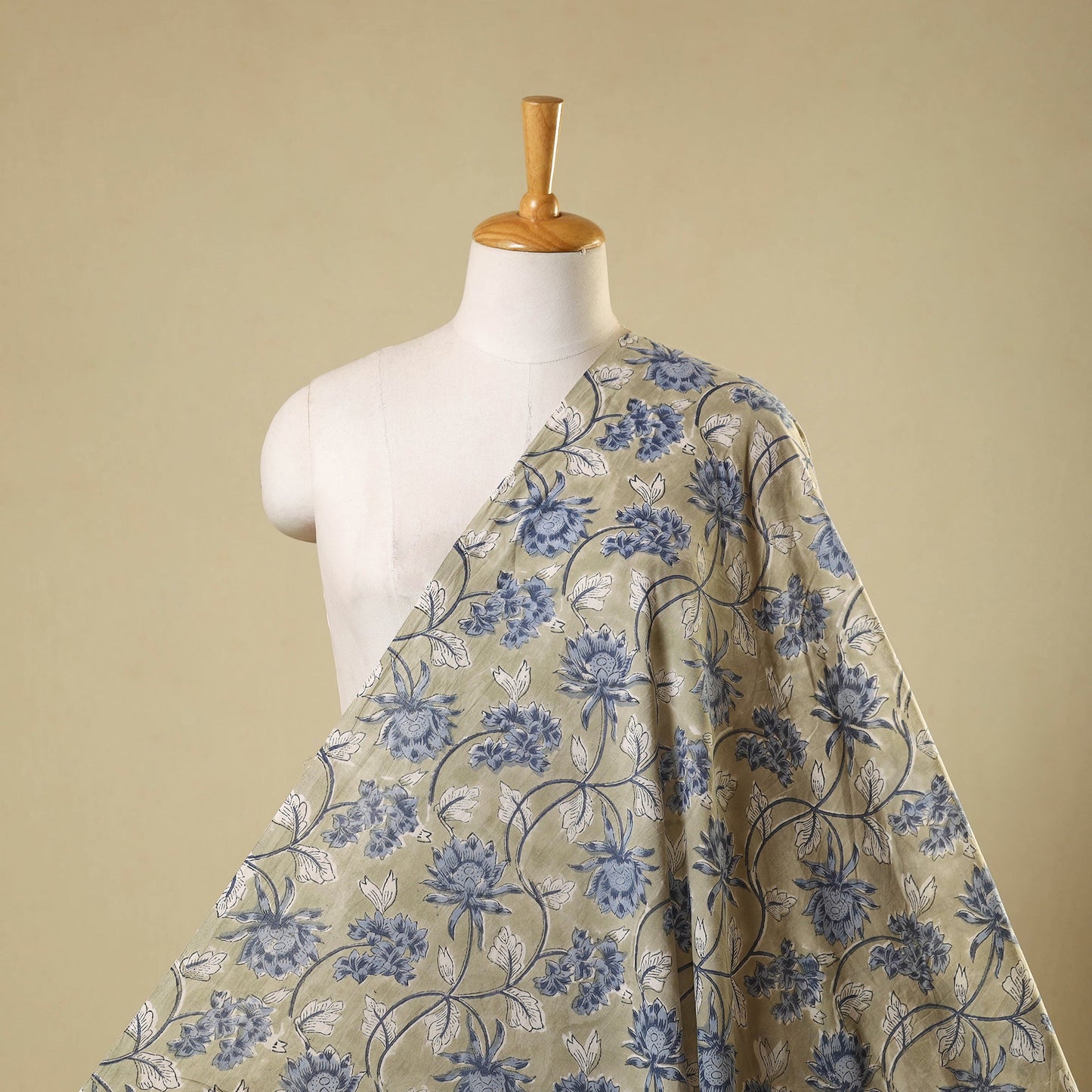 Brown - sanganeri cotton fabric 09 - handcrafted