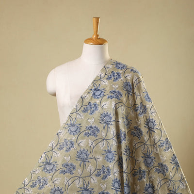 Brown - sanganeri cotton fabric 09 - handcrafted