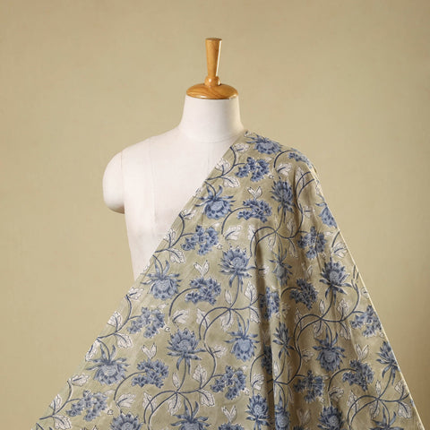 Brown - sanganeri cotton fabric 09 - handcrafted