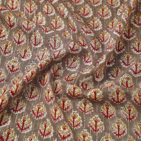  Brown Sanganeri Block Print Cotton Fabric