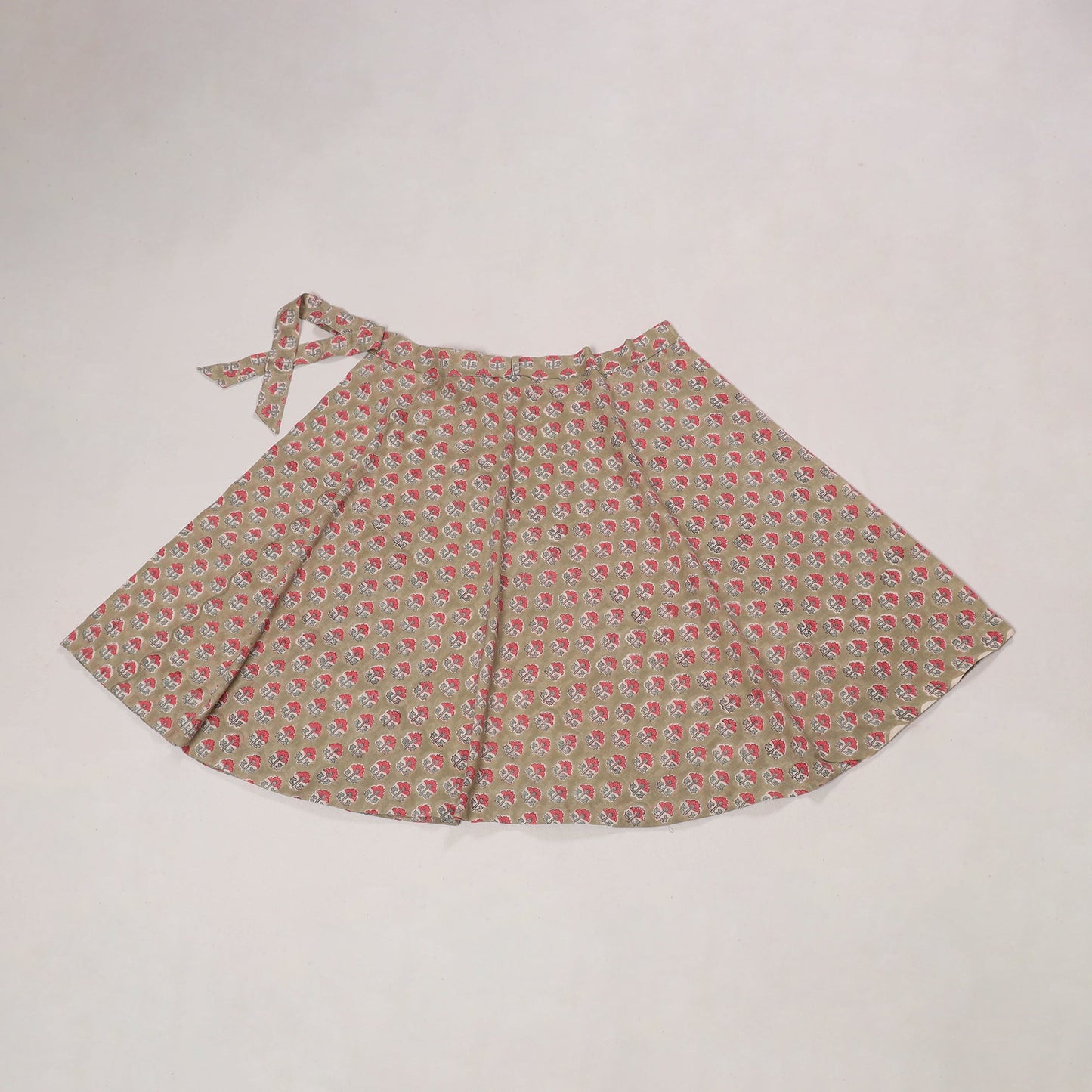 Brown - sanganeri cotton wrap around skirt 14 - handcrafted
