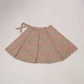 Brown - sanganeri cotton wrap around skirt 14 - handcrafted