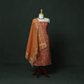 Sanganeri hand block print cotton 2pc unstitched dress