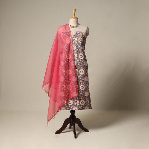 Sanganeri hand block print cotton 2pc unstitched dress