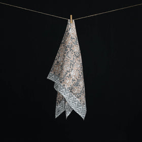 Sanganeri hand block print cotton scarf 12 - handcrafted