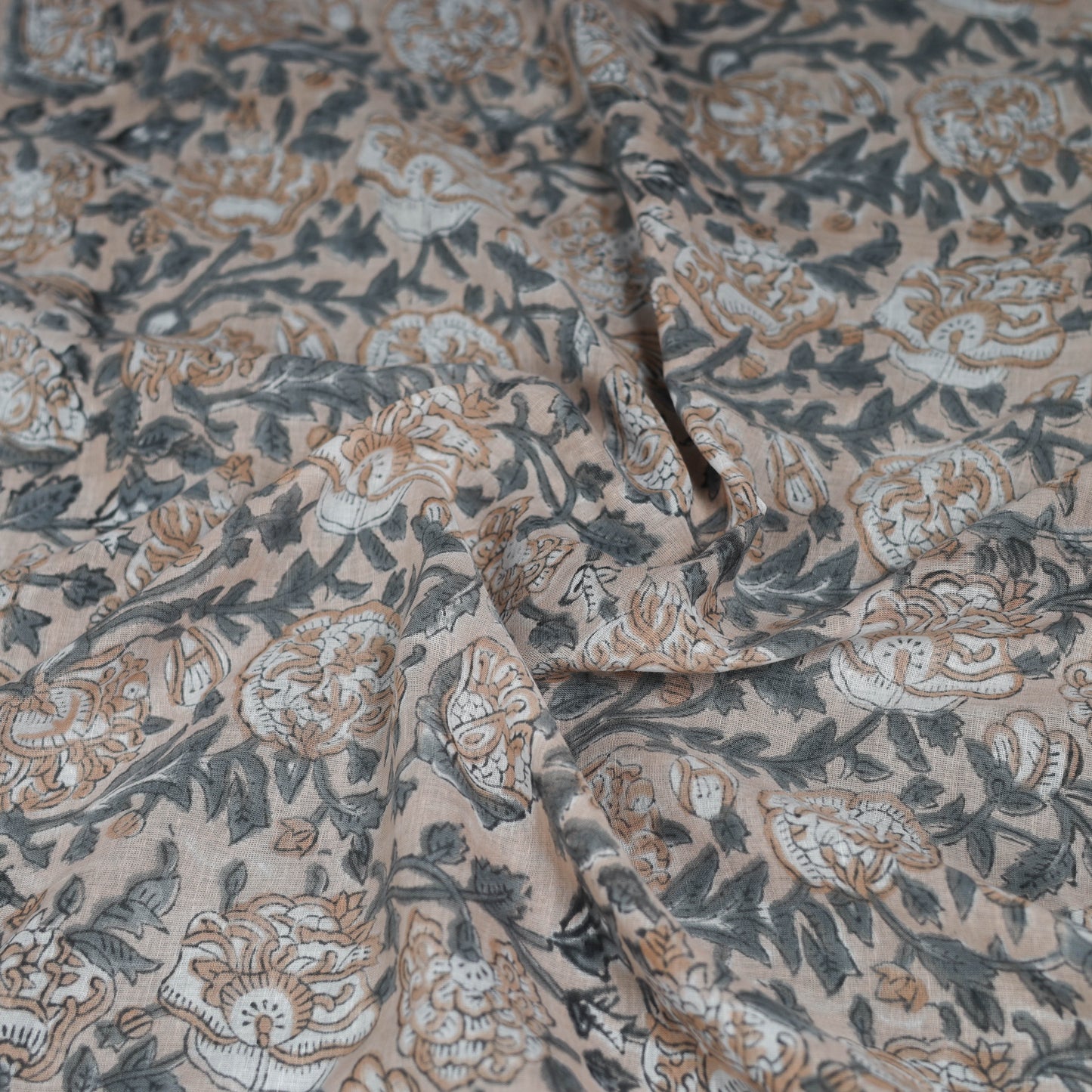 Sanganeri hand block print cotton scarf 12 - handcrafted