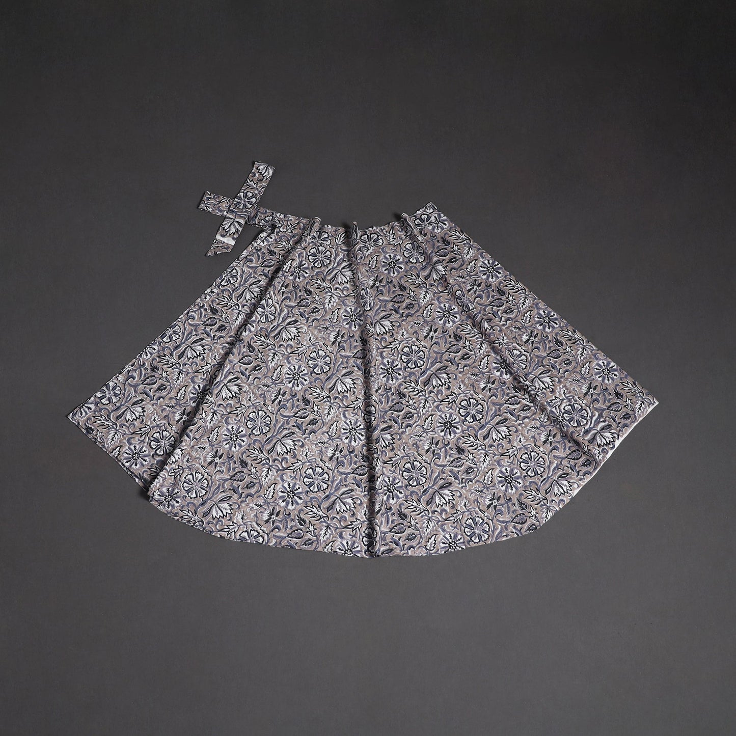 Sanganeri hand cotton wrap around skirt 47 - handcrafted