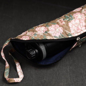 Brown Sanganeri Block Printed Cotton 1L Water Bottle Cover