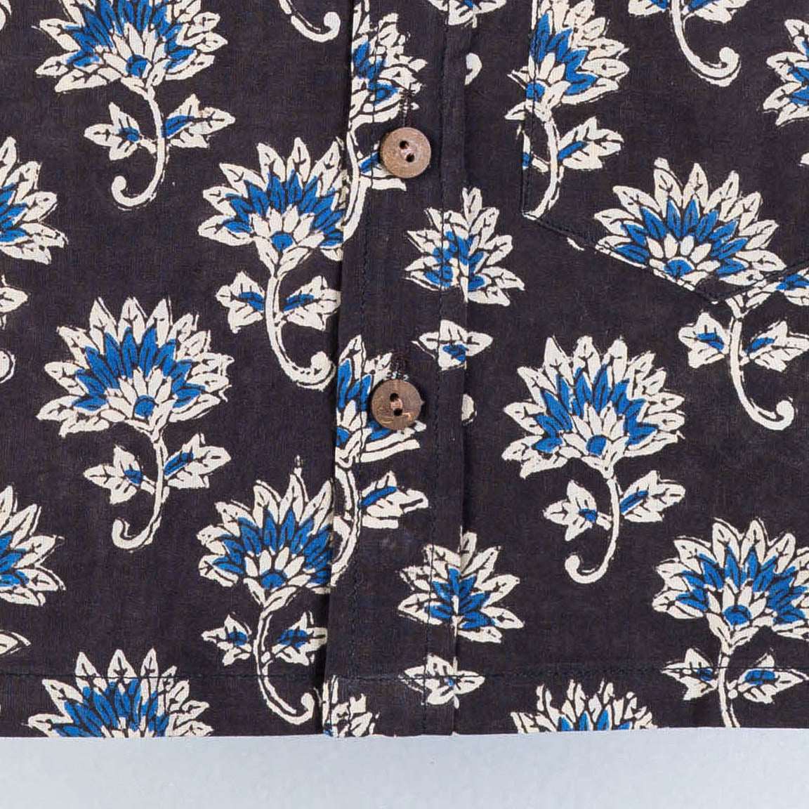 Brown Sanganeri Block Printed Cotton Half-Sleeve Kids Shirt