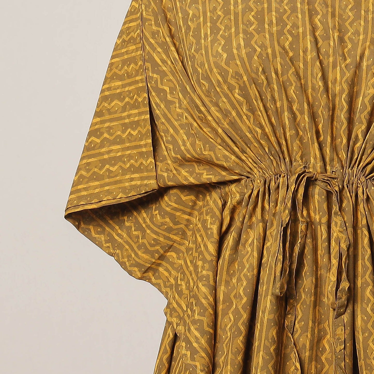 Buy Hand Block Printed Cotton Kaftan with Tie-Up Waist l iTokri.com