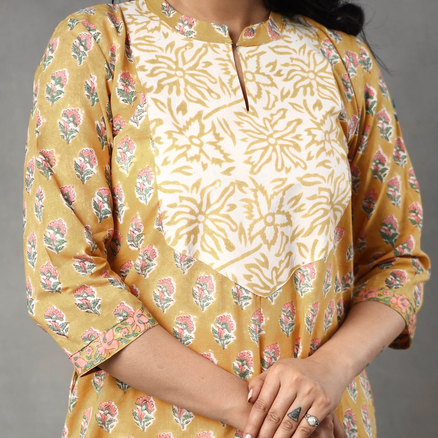 Buy Sanganeri Block Printed Cotton Kurta with Palazzo & Dupatta Set Online at iTokri.com