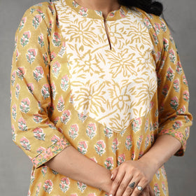 Buy Sanganeri Block Printed Cotton Kurta with Palazzo & Dupatta Set Online at iTokri.com