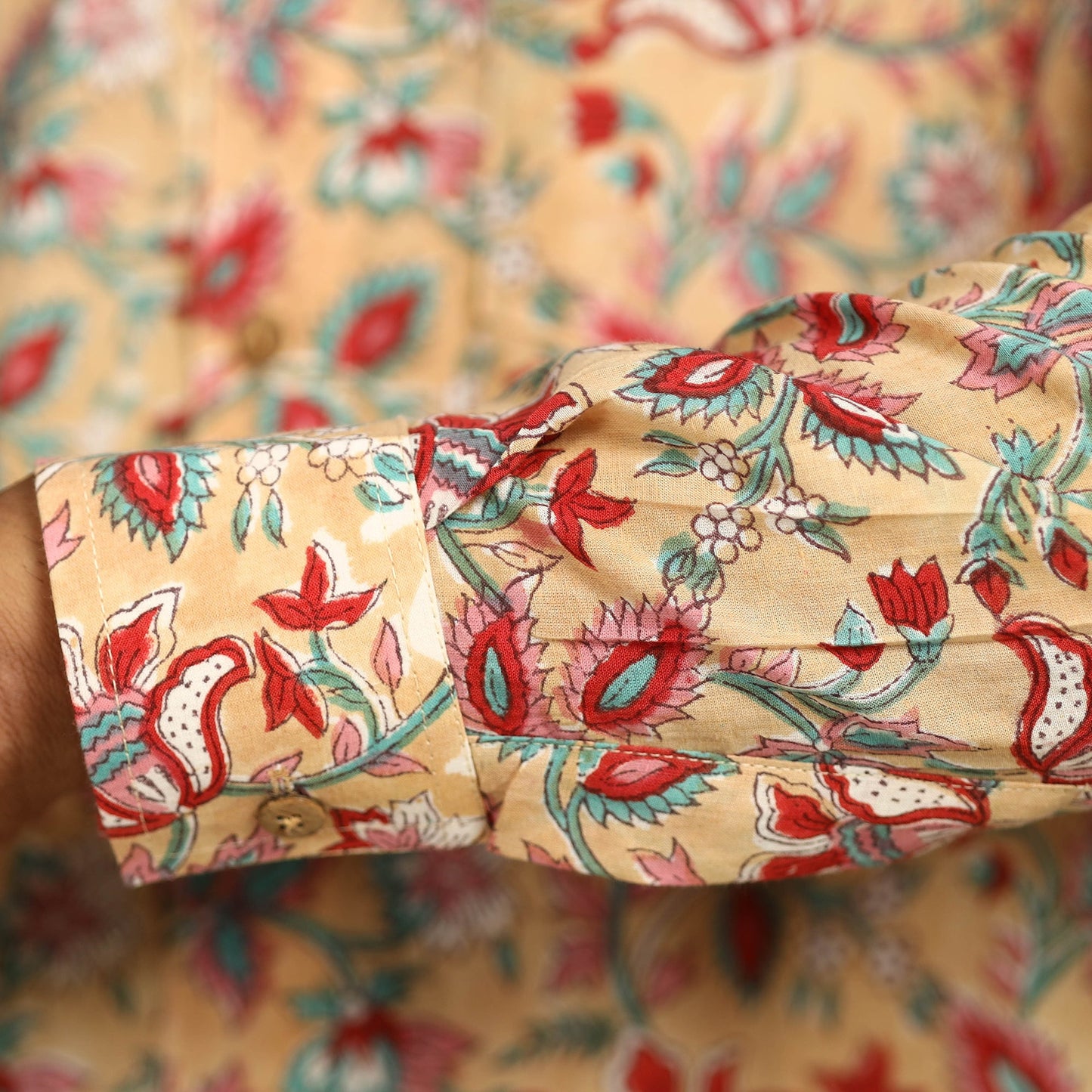  Sanganeri Block Printed Cotton Men Full Sleeve Shirt 04 