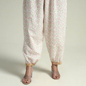  Sanganeri Block Printed Maheshwari Silk Kurta with Palazzo & Dupatta Set 