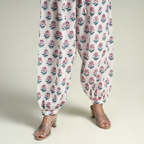  Sanganeri Block Printed Maheshwari Silk Kurta with Palazzo & Dupatta Set 