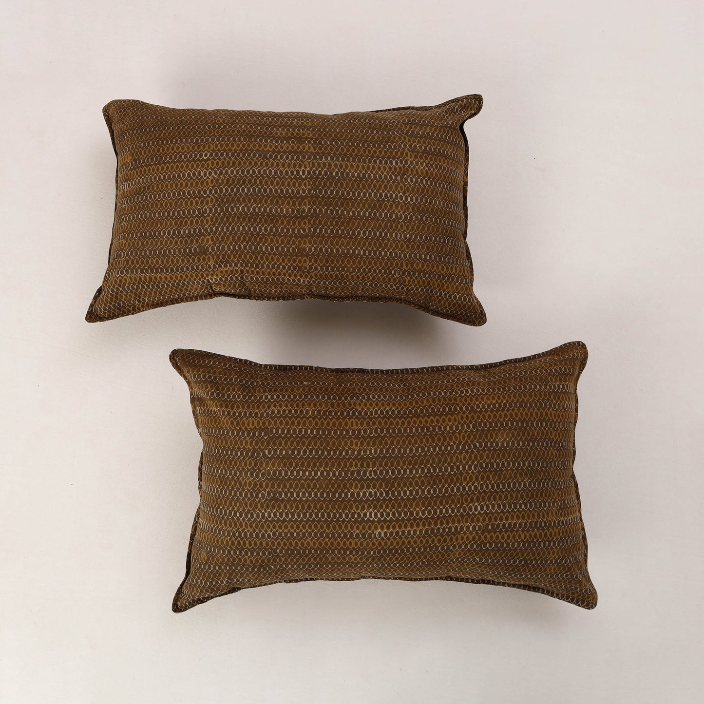 Brown - set of 2 akola cotton pillow covers 09 - handcrafted