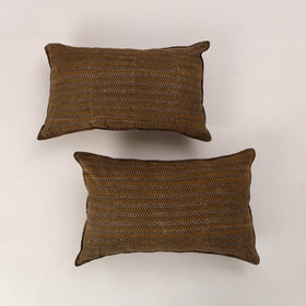 Brown - set of 2 akola cotton pillow covers 09 - handcrafted