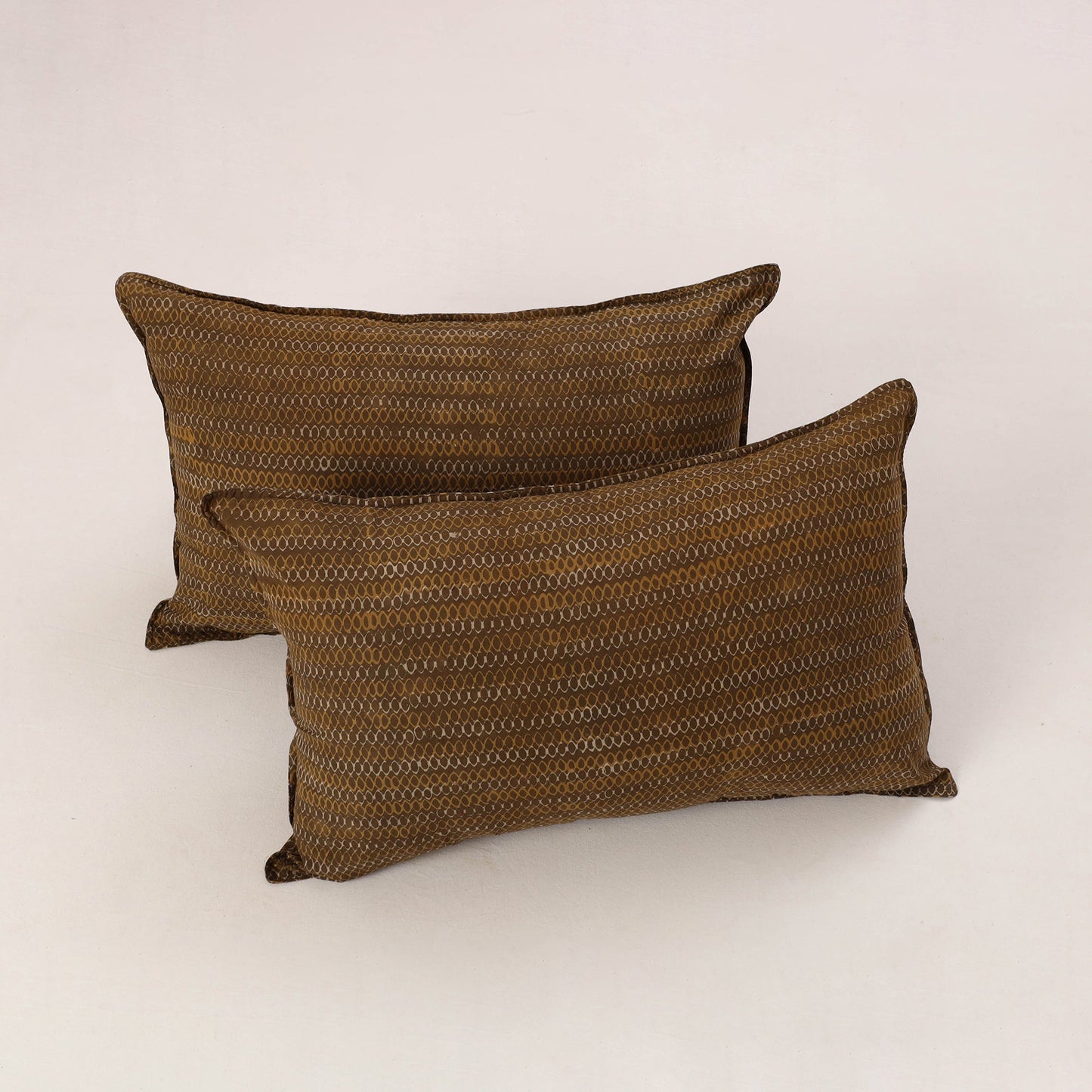 Brown - set of 2 akola cotton pillow covers 09 - handcrafted