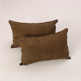 Brown - set of 2 akola cotton pillow covers 09 - handcrafted