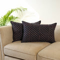 Brown - Set of 2 Bagru Block Print Cotton Pillow Covers 17