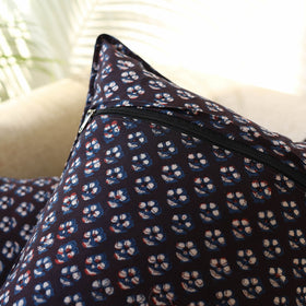 Brown - Set of 2 Bagru Block Print Cotton Pillow Covers 17