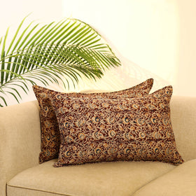 Brown - set of 2 kalamkari cotton pillow covers 07