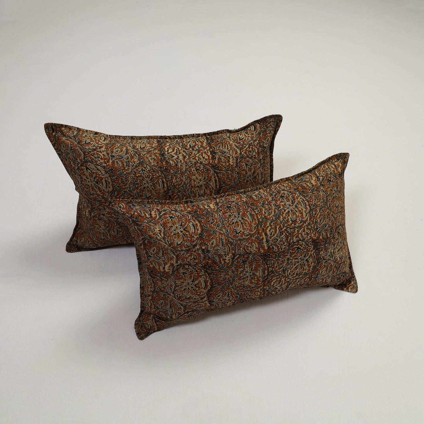 Brown - set of 2 kalamkari cotton pillow covers 13