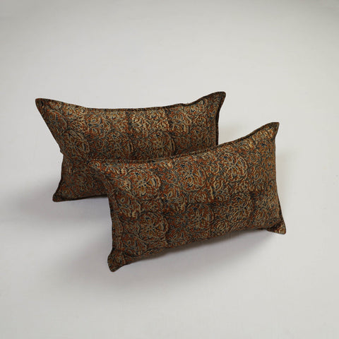 Brown - set of 2 kalamkari cotton pillow covers 13