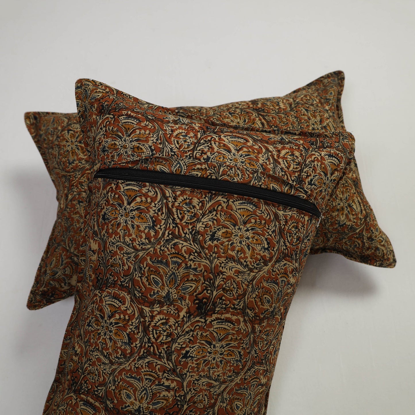 Brown - set of 2 kalamkari cotton pillow covers 13