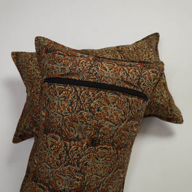 Brown - set of 2 kalamkari cotton pillow covers 13