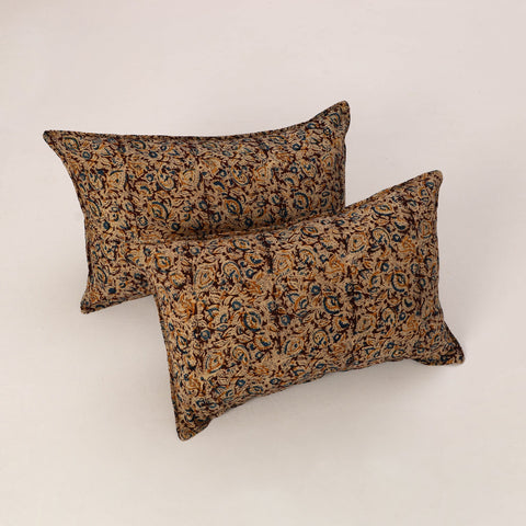 Brown - set of 2 kalamkari cotton pillow covers 32