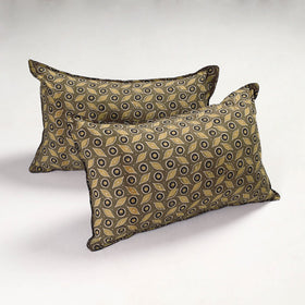 Buy Set of 2 - Ajrakh Block Printed Cotton Pillow Covers (26 x 17 in) Online at iTokri.com