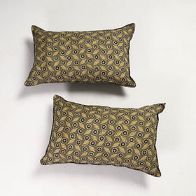 Buy Set of 2 - Ajrakh Block Printed Cotton Pillow Covers (26 x 17 in) Online at iTokri.com